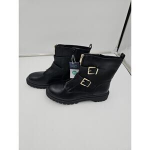 Universal Thread Mens Size 9.5 Lug Faux Leather Biker Boots